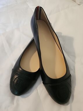 Tommy Hilfiger Women's Black Leather Ballet Flats